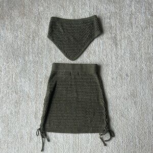 12th Tribe Green Mini Pencil Skirt Casual